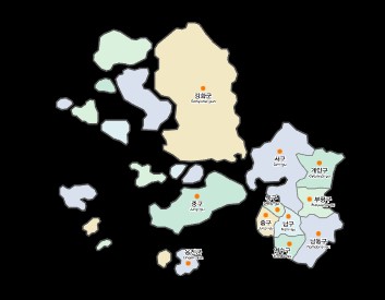 인천 지역 지도